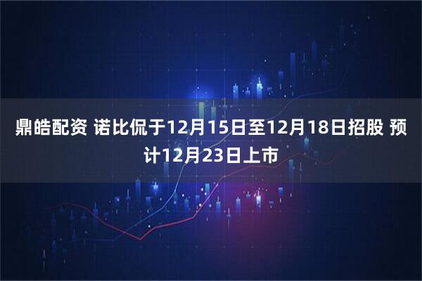 鼎皓配资 诺比侃于12月15日至12月18日招股 预计12月23日上市
